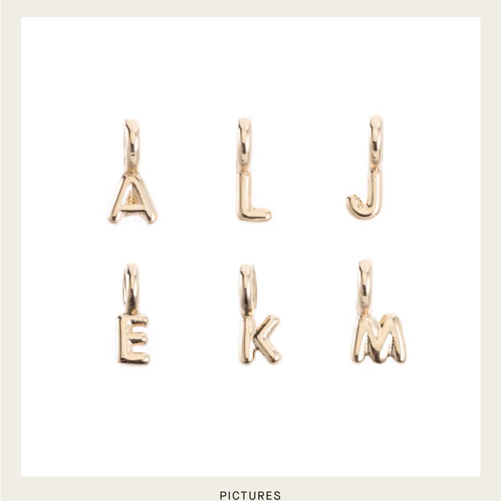 Ariel Gordon mini-helium 14K gold initial charm - Picture 5 of 7